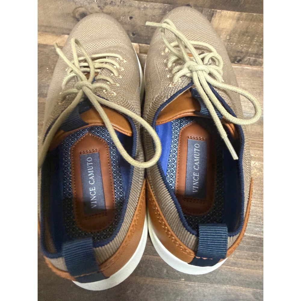 Vince Camuto Edelgard Tan Knit Lace Up Sneakers Mens 8M VV-EDELGARD - Picture 3 of 8